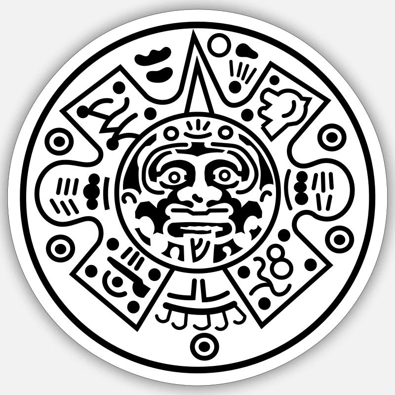 Calendrier maya Sticker taille S (10 x 10 cm)