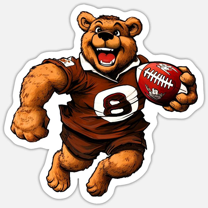 Bears Rugby - Sticker size S (10 x 10 cm) - white matte