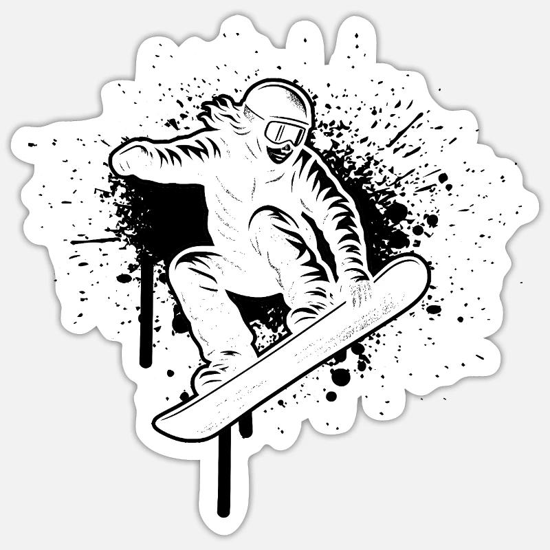 Déclaration pour tous les snowboardeurs - Sticker taille S (10 x 10 cm) - blanc mat