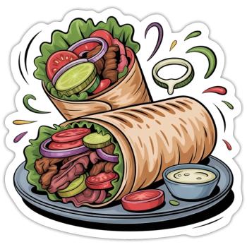 Colorful Vegetable Wrap Art - Sticker size S (10 x 10 cm) - white matte - Front