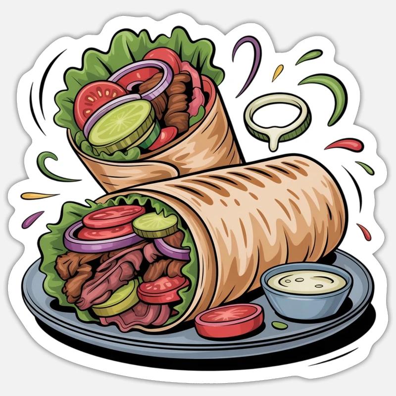 Colorful Vegetable Wrap Art Sticker size S (10 x 10 cm)