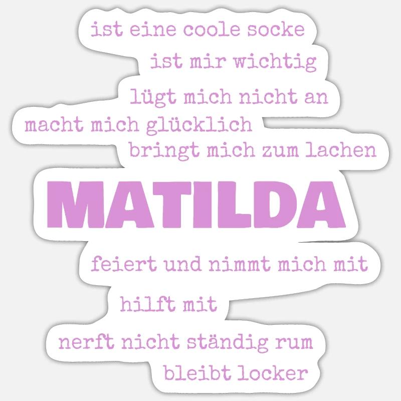 Mathilde dans le rôle des proverbes - Sticker taille S (10 x 10 cm) - blanc mat