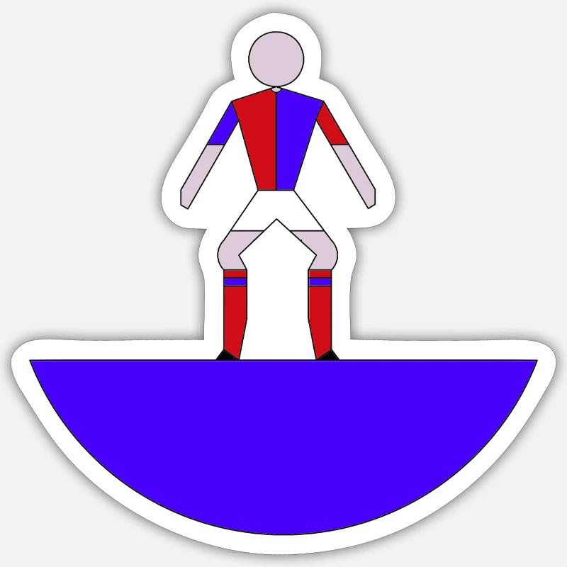 Subbuteo Geometric Hero auf Blue Arc - Sticker Größe S (10 x 10 cm) - Mattweiß