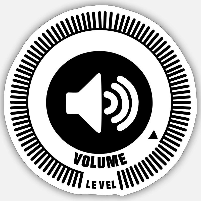 Volume level knob - Sticker size S (10 x 10 cm) - white matte