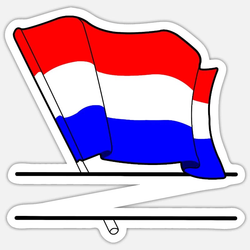 Netherlands Flag – Name Space - Sticker size S (10 x 10 cm) - white matte