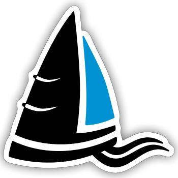 SeeLuft Segel Wappen Segelboot Logo Segelsport - Sticker Größe S (10 x 10 cm) - Mattweiß - Vorne