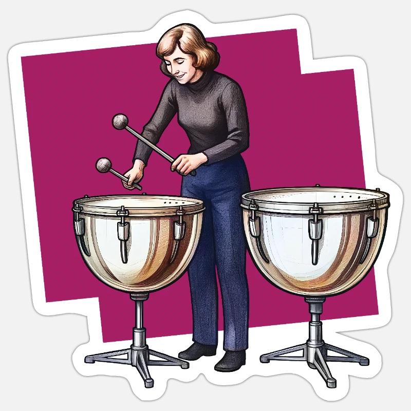 SCHLAGZEUGER #2 – Klang & Bild - Sticker Größe S (10 x 10 cm) - Mattweiß