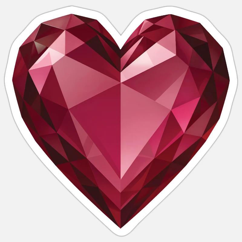 RUBY HEART - peace & love - Sticker taille S (10 x 10 cm) - blanc mat