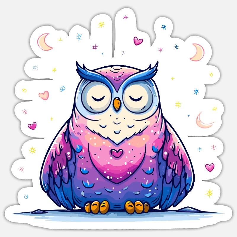 Mondschein Eulenliebe Sticker Größe S (10 x 10 cm)