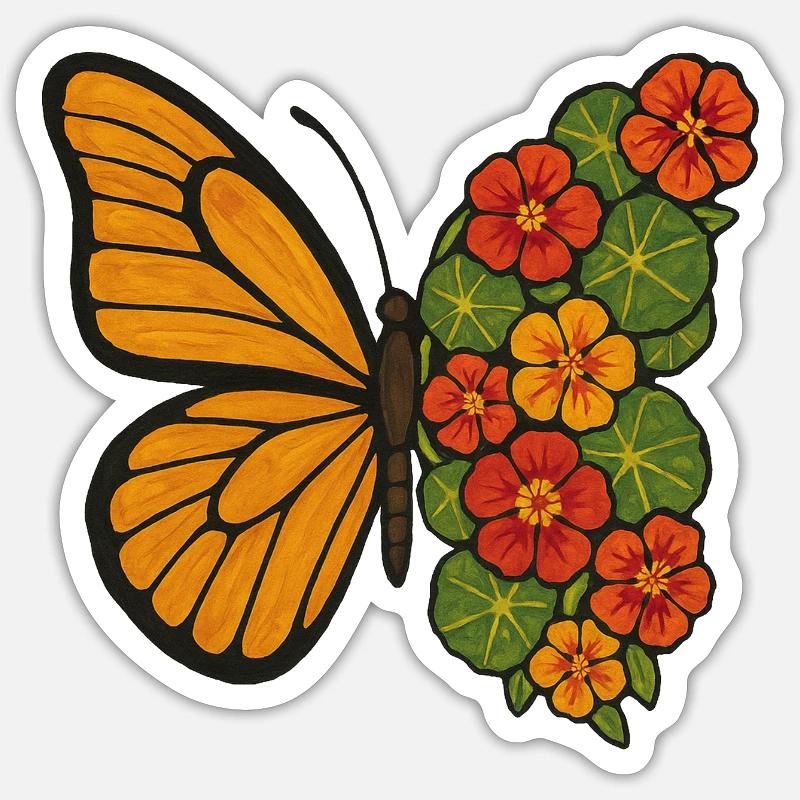 Butterfly Bloom Split - Sticker size S (10 x 10 cm) - white matte