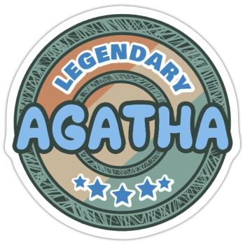 Agatha als Geschenkidee - Sticker Größe S (10 x 10 cm) - Mattweiß - Vorne