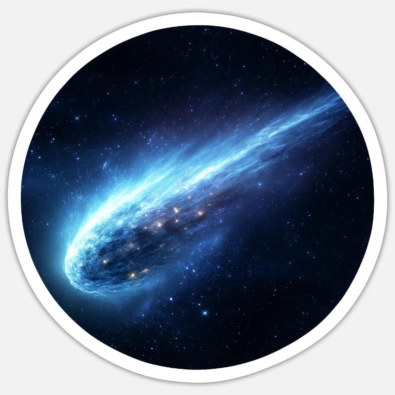 Astronomy Space Comet Streaking Tail - Sticker size S (10 x 10 cm) - white matte