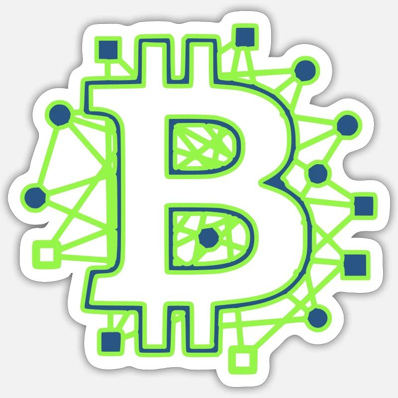 Bitcoin Board Circuit Tech Crypto - Sticker size S (10 x 10 cm) - white matte