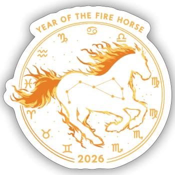 Chinese New Year 2026 | Year of the Fire Horse - Sticker size S (10 x 10 cm) - white matte - Front
