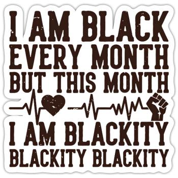 Blackity Black Month Heartbeat Fist - Sticker size S (10 x 10 cm) - white matte - Front