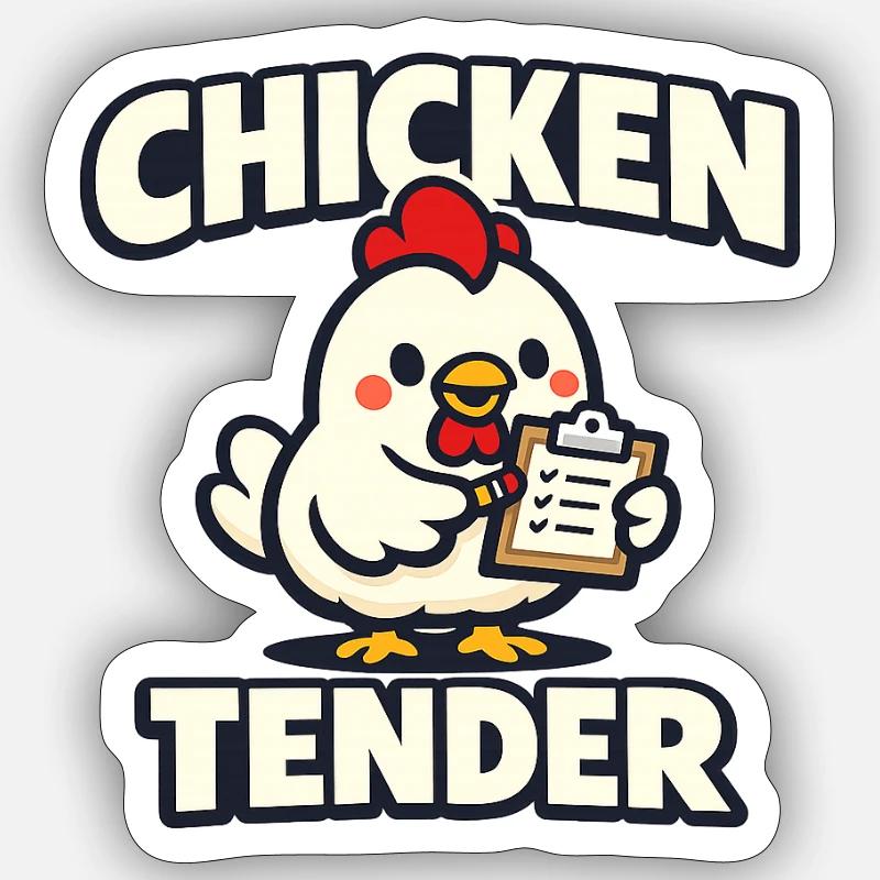Tender de poulet - Sticker taille S (10 x 10 cm) - blanc mat