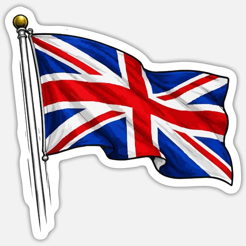 Great Britain England Flag - Sticker size S (10 x 10 cm) - white matte