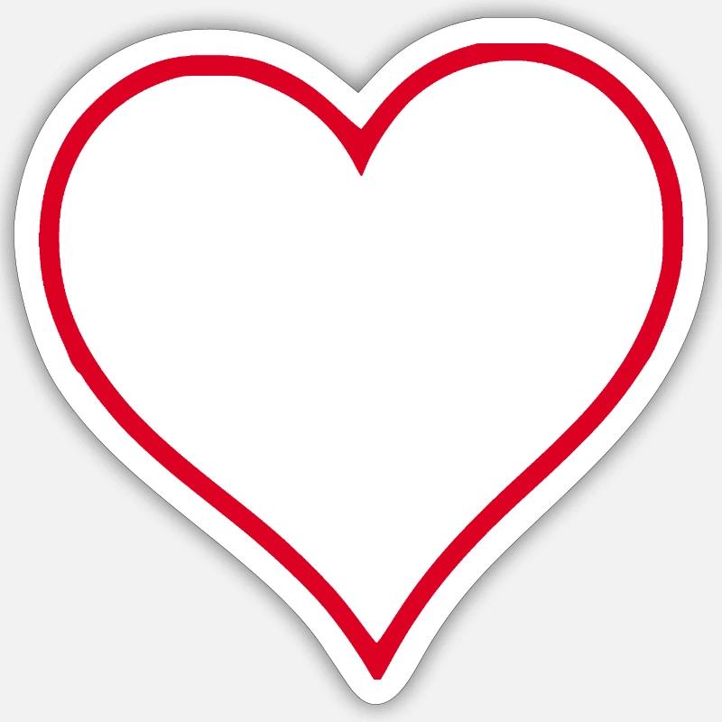 Saint-Valentin cœur rouge, st.valentin - Sticker taille S (10 x 10 cm) - blanc mat