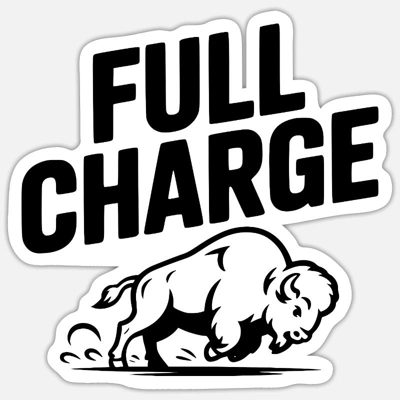 charge complète - Sticker taille S (10 x 10 cm) - blanc mat