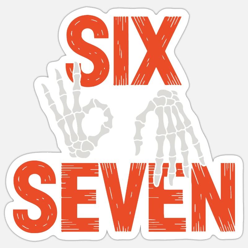 Six Seven Skeleton Hands - Sticker size S (10 x 10 cm) - white matte
