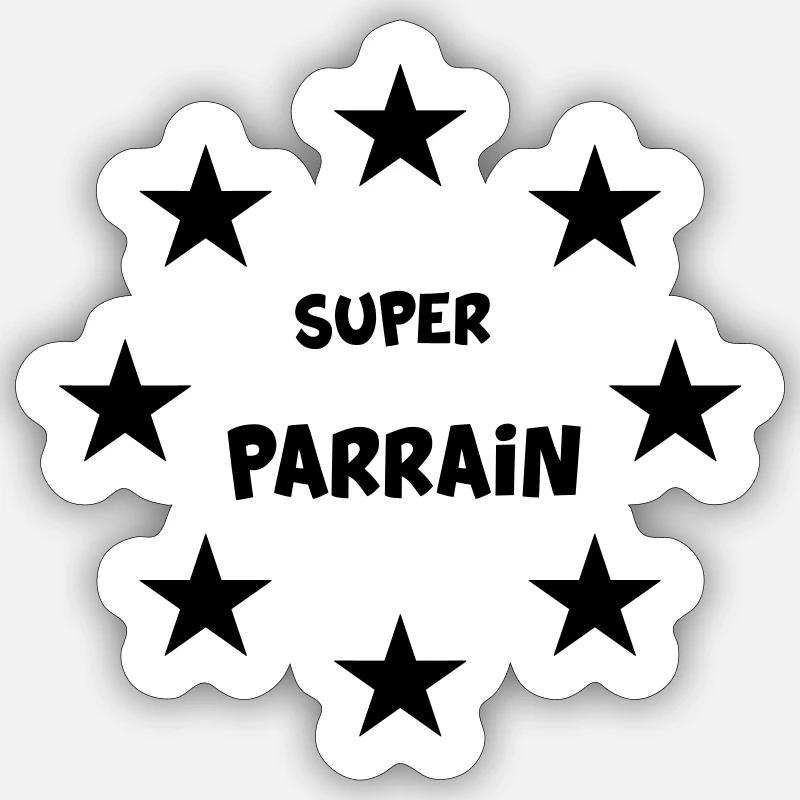 SUPER PARRAIN Sticker taille S (10 x 10 cm)