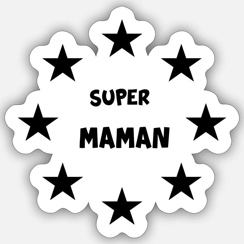 Super Mom - Sticker size S (10 x 10 cm) - white matte