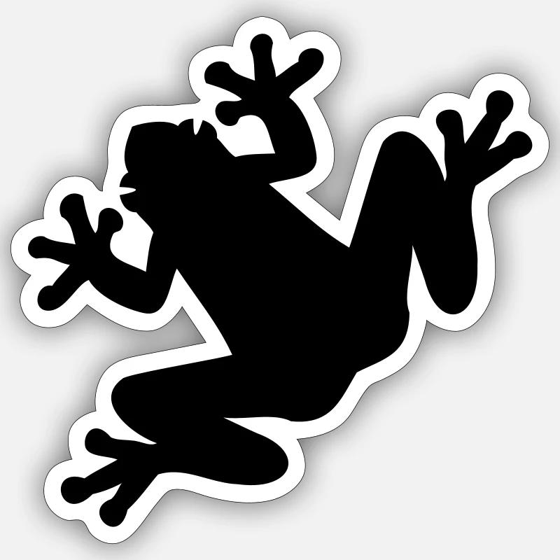 Grenouille - Sticker taille S (10 x 10 cm) - blanc mat