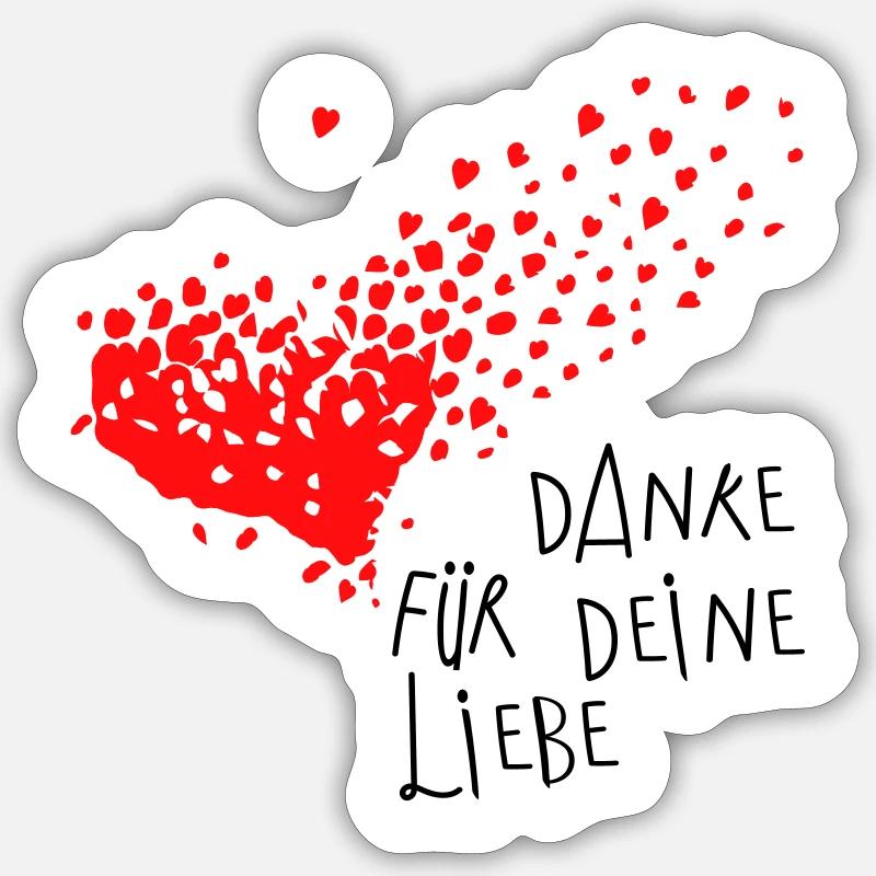 Danke Herz - Sticker Größe S (10 x 10 cm) - Mattweiß