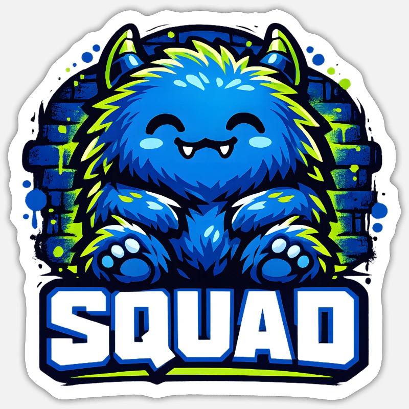 Blue Monster Squad Logo - Sticker size S (10 x 10 cm) - white matte