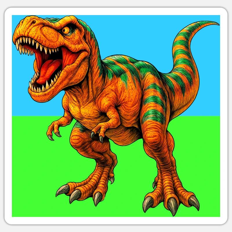 Dinosaurier - Sticker Größe S (10 x 10 cm) - Mattweiß