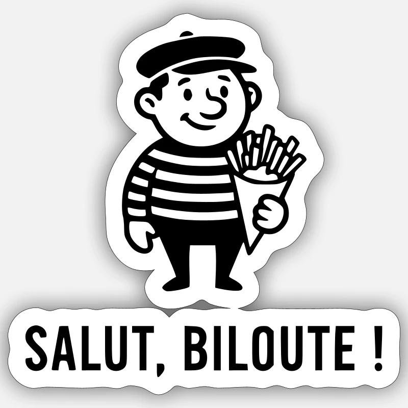 Hi biloute - Sticker size S (10 x 10 cm) - white matte