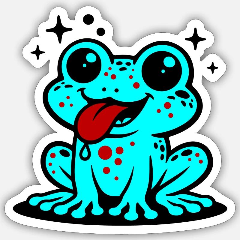Toad Comic Frog - Sticker size S (10 x 10 cm) - white matte