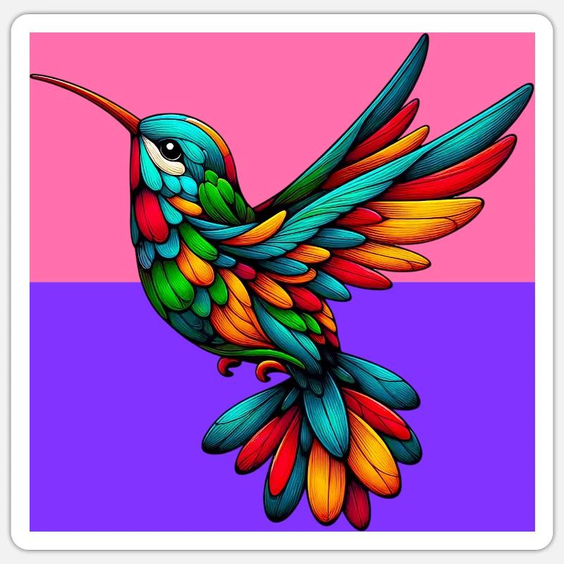 hummingbird - Sticker size S (10 x 10 cm) - white matte