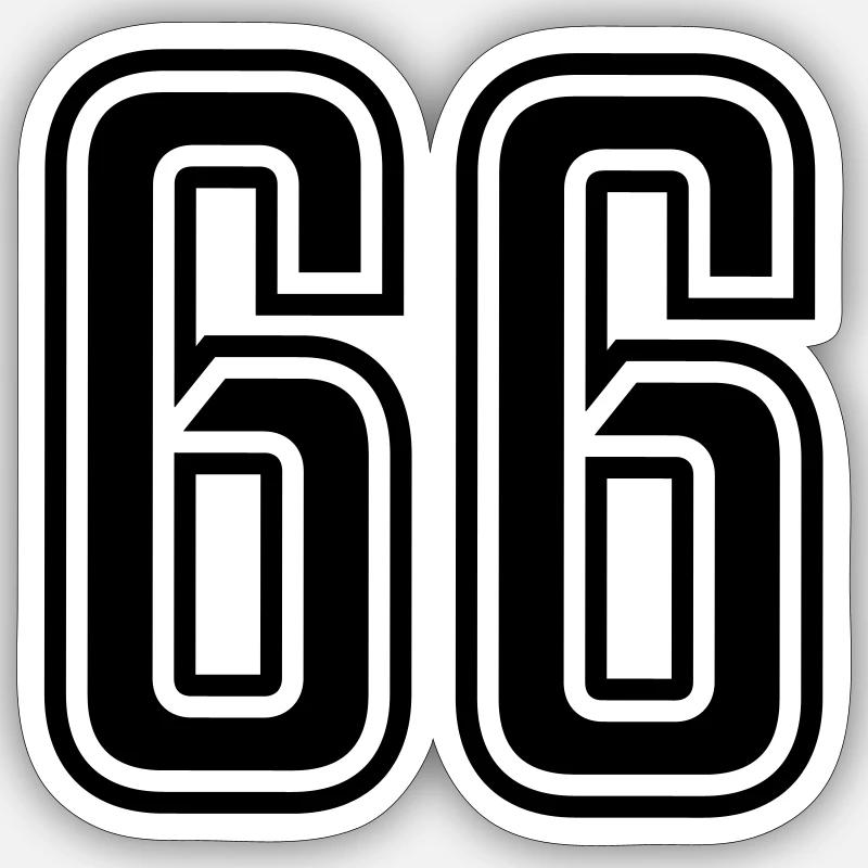 66 - Sticker Größe S (10 x 10 cm) - Mattweiß