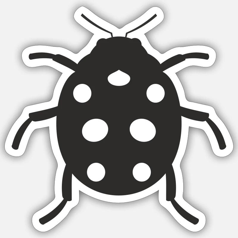 Conception de coccinelle - Sticker taille S (10 x 10 cm) - blanc mat