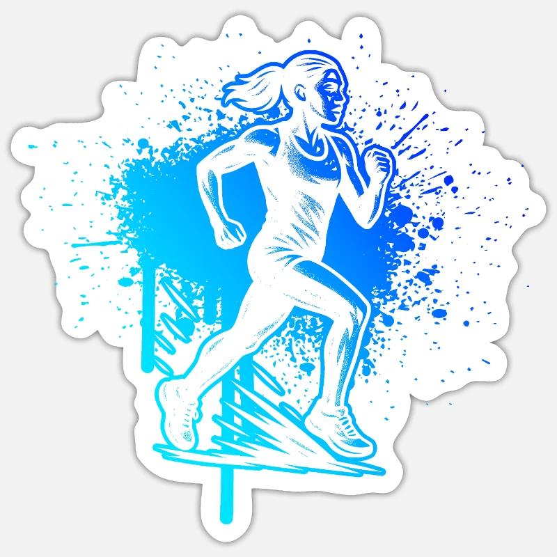 Kurz und klar Running - Sticker Größe S (10 x 10 cm) - Mattweiß