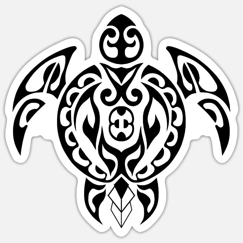 Turtle-3-Black Sticker size S (10 x 10 cm)