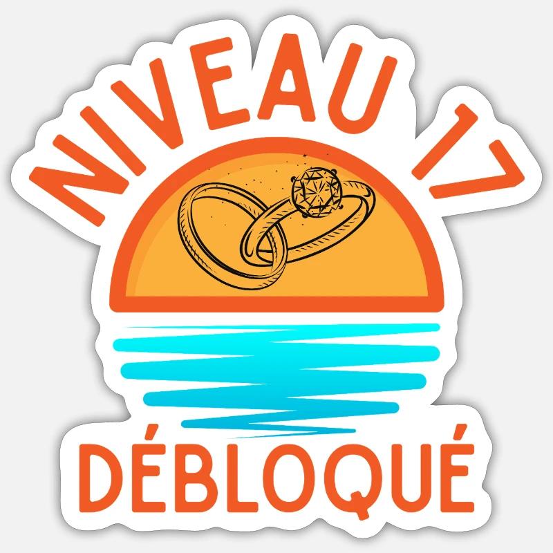 Level 17 Unlocked, a creative and joyful touch Sticker size S (10 x 10 cm)