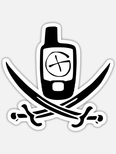 Geocaching Pirate Flag - Sticker size S (10 x 10 cm) - white matte