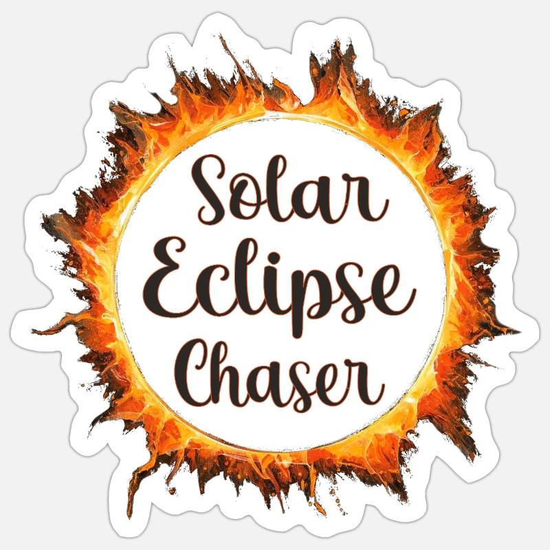 Solar eclipse chaser - Sticker size S (10 x 10 cm) - white matte
