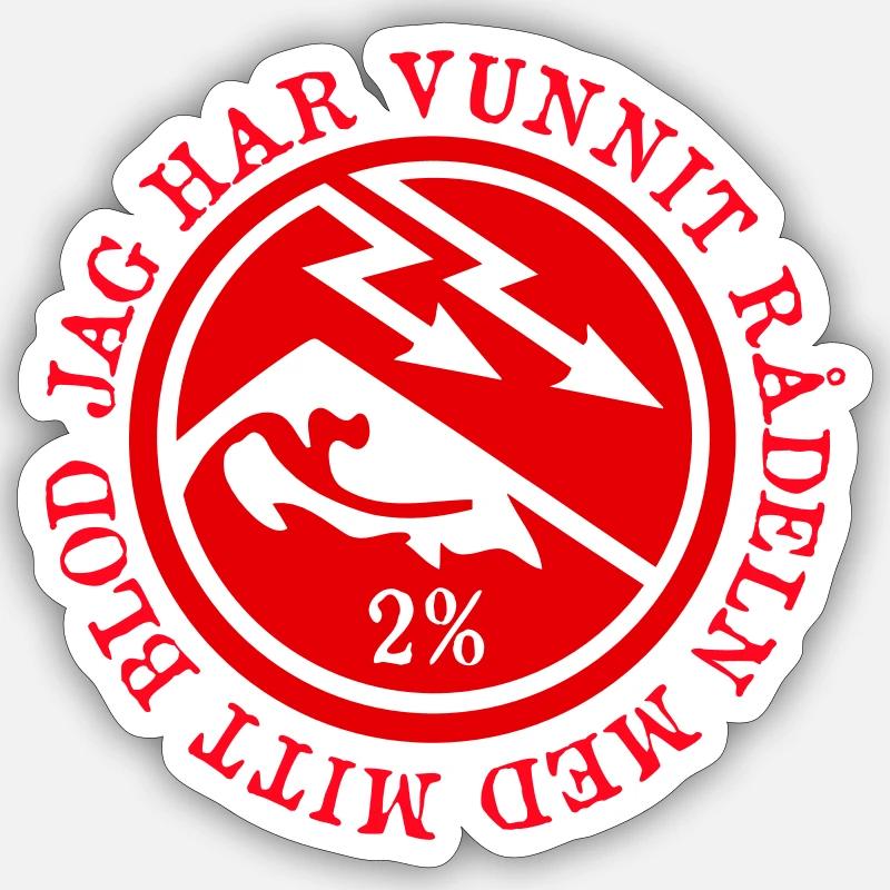 2 % - Sticker taille S (10 x 10 cm) - blanc mat