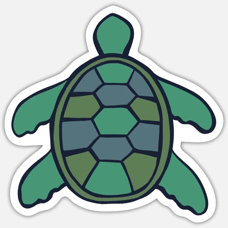 Geometric Shell Turtle - Sticker size S (10 x 10 cm) - white matte