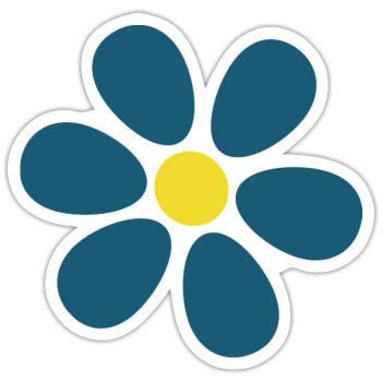 blue flower flowers dark blue blossom - Sticker size S (10 x 10 cm) - white matte - Front