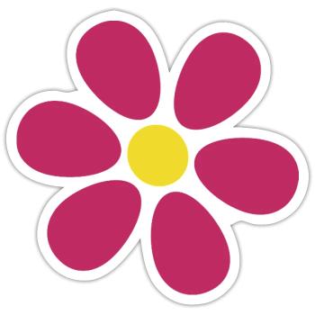 pinke Blume rot violette Blumen Blüte Flower Shirt - Sticker Größe S (10 x 10 cm) - Mattweiß - Vorne