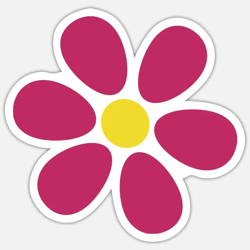 Fleur rose, fleurs rouges violettes, fleurs fleurs, chemise fleur - Sticker taille S (10 x 10 cm) - blanc mat