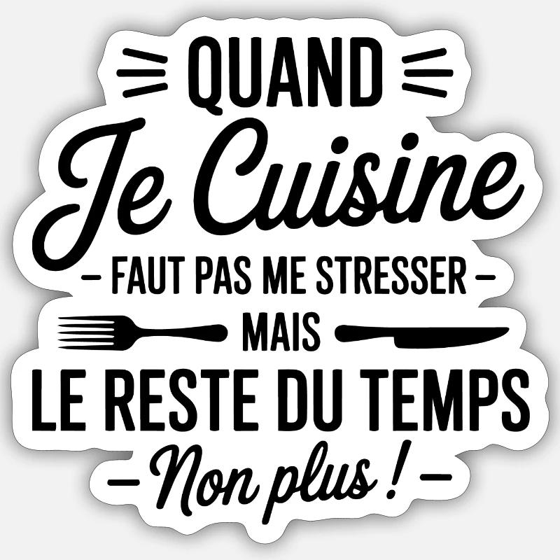 humorous kitchen apron Sticker size S (10 x 10 cm)