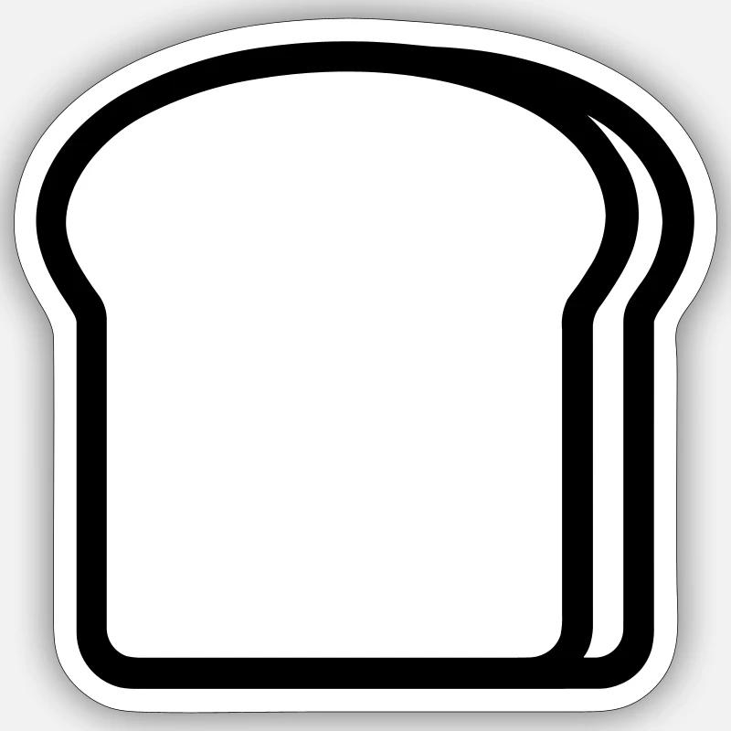 Toast - Sticker Größe S (10 x 10 cm) - Mattweiß