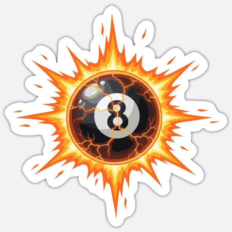 Explosion de Boule de Feu 8-Boules Sticker taille S (10 x 10 cm)