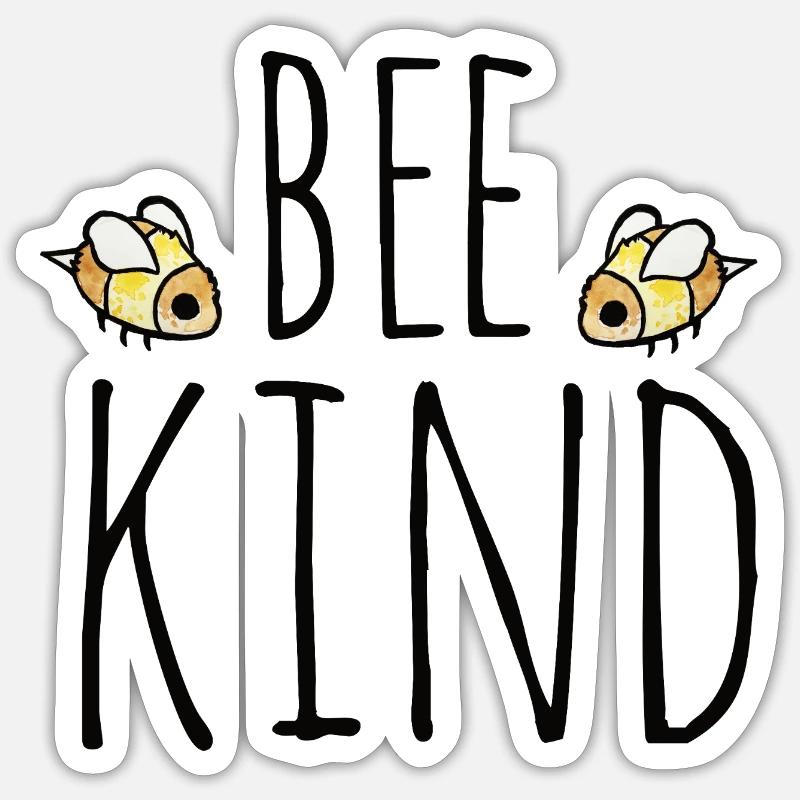 Bee Kind Typography Sticker size S (10 x 10 cm)