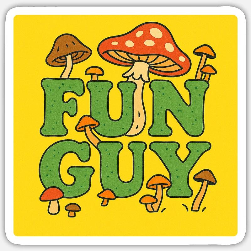 Fun Guy Pilz-Tee Sticker Größe S (10 x 10 cm)
